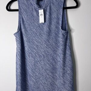 Banana Republic Navy and White Striped Tank Top